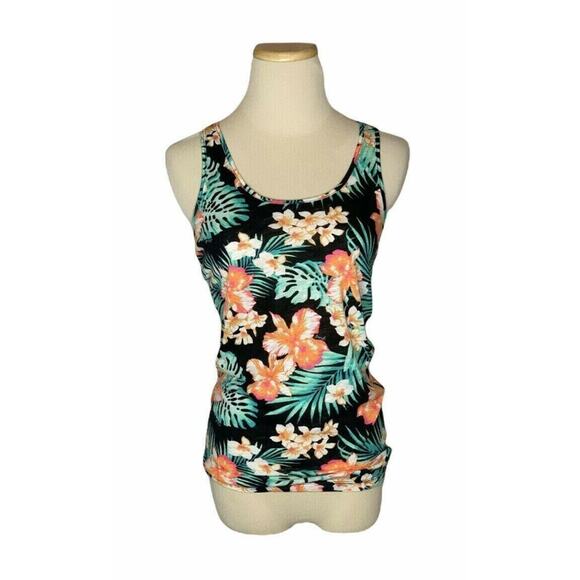 Victoria's Secret PINK Tropical Floral Racerback Fitted Tank Top X S - Picture 1 of 6